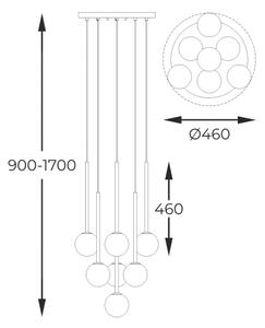 Zuma Line P0574-07F-F7AA - Lampadario a sospensione con filo ARCTURUS 7xG9/4W/230V oro