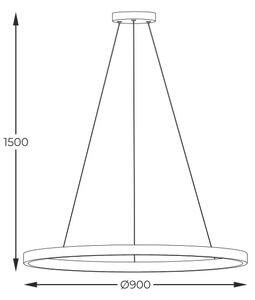 Zuma Line PEN89424-90BK - Lampadario a sospensione LED su cavo HORIK LED/40W/230V 3000/4000/6000K