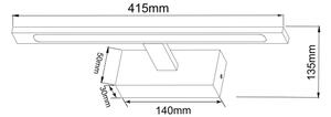 Zuma Line W89443-12W-BK - Illuminazione a LED per specchi ALTER LED/12W/230V IP44 nero