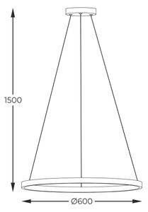 Zuma Line PEN89424-60BK - Lampadario LED a sospensione con filo HORIK LED/32W/230V 3000/4000/6000K