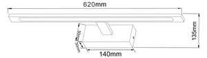 Zuma Line W89443-20W-BK - Illuminazione a LED per specchi ALTER LED/20W/230V IP44 nero
