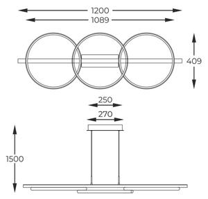 Zuma Line MD3913-3-3BWLT - Lampadario LED su cavo ALMERIA LED/35W/230V