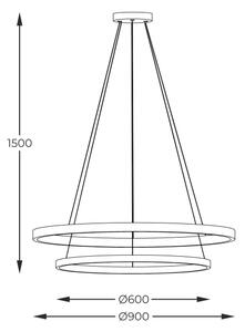 Zuma Line PEN89424-60+90BK-Lampadario LED a sospensione con filo HORIK LED/72W/230V 3000/4000/6000K