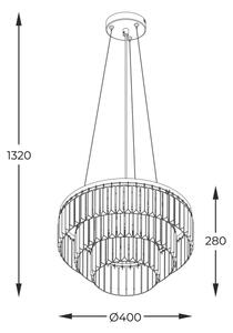 Zuma Line P17127-4-1GD - Lampadario a sospensione con filo TIFANNY 4xE14/40W/230V oro