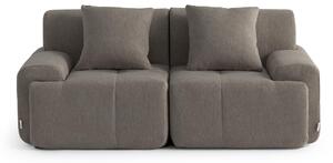 MILYSOFA SOFAMOUS Modulare, divano lineare, 2 posti, tessuto in chenille, color grigio antracite