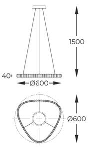 Zuma Line MD3169-1-3GT - Lampadario LED su cavo ATHESA LED/25W/230V 2700-6000K +