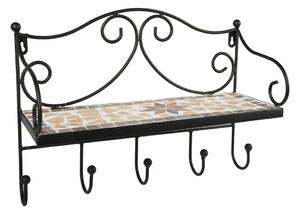 Attaccapanni da parete nero in metallo con scaffale 42 cm Almeria – Garden Pleasure