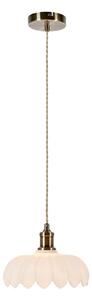 Lampadario bianco e color ottone con paralume in vetro ø 25,5 cm Kurage – Markslöjd