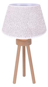 Duolla - Lampada da tavolo BOUCLE 1xE27/15W/230V diametro 28 cm bianco/legno
