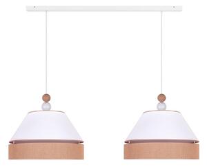 Duolla - Lampadario a sospensione con filo AVIGNON 2xE27/15W/230V bianco/marrone