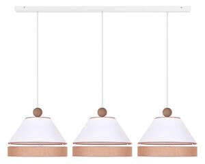 Duolla - Lampadario a sospensione con filo AVIGNON 3xE27/15W/230V bianco/marrone