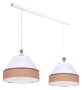 Duolla - Lampadario a sospensione con filo AVIGNON 2xE27/15W/230V bianco/marrone