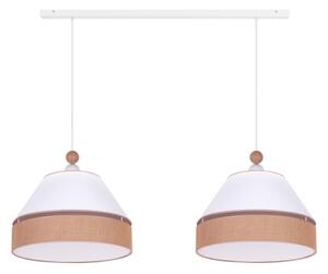 Duolla - Lampadario a sospensione con filo AVIGNON 2xE27/15W/230V bianco/marrone