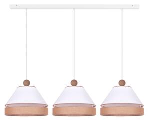 Duolla - Lampadario a sospensione con filo AVIGNON 3xE27/15W/230V bianco/marrone