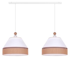 Duolla - Lampadario a sospensione con filo AVIGNON 2xE27/15W/230V bianco/marrone