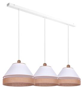 Duolla - Lampadario a sospensione con filo AVIGNON 3xE27/15W/230V bianco/marrone