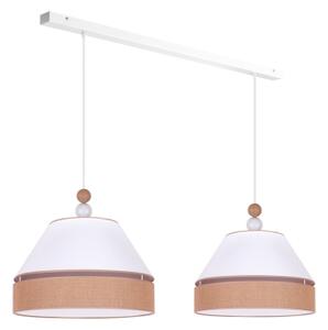 Duolla - Lampadario a sospensione con filo AVIGNON 2xE27/15W/230V bianco/marrone