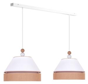 Duolla - Lampadario a sospensione con filo AVIGNON 2xE27/15W/230V bianco/marrone