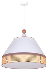 Duolla - Lampadario a sospensione con filo AVIGNON 1xE27/15W/230V diametro 60 cm bianco/rattan