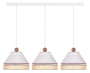 Duolla - Lampadario a sospensione con filo AVIGNON 3xE27/15W/230V bianco/rattan