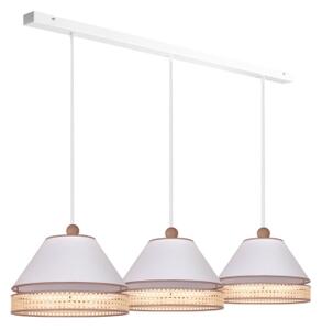 Duolla - Lampadario a sospensione con filo AVIGNON 3xE27/15W/230V bianco/rattan