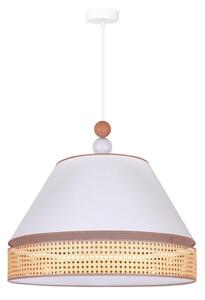 Duolla - Lampadario a sospensione con filo AVIGNON 1xE27/15W/230V diametro 60 cm bianco/rattan