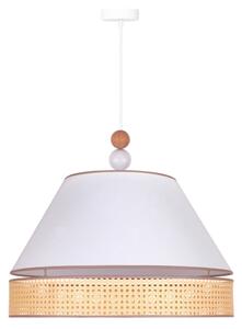 Duolla - Lampadario a sospensione con filo AVIGNON 1xE27/15W/230V diametro 60 cm bianco/rattan