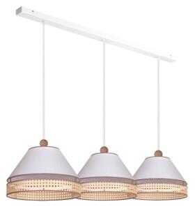 Duolla - Lampadario a sospensione con filo AVIGNON 3xE27/15W/230V bianco/rattan