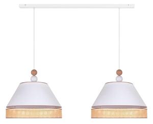 Duolla - Lampadario a sospensione con filo AVIGNON 2xE27/15W/230V bianco/rattan