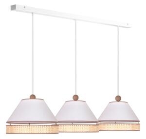 Duolla - Lampadario a sospensione con filo AVIGNON 3xE27/15W/230V bianco/rattan
