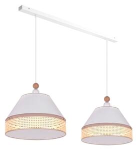 Duolla - Lampadario a sospensione con filo AVIGNON 2xE27/15W/230V bianco/rattan