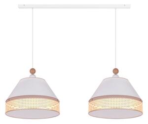 Duolla - Lampadario a sospensione con filo AVIGNON 2xE27/15W/230V bianco/rattan
