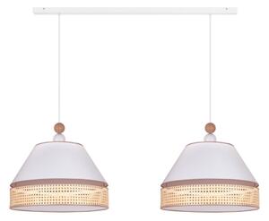 Duolla - Lampadario a sospensione con filo AVIGNON 2xE27/15W/230V bianco/rattan