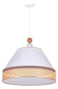 Duolla - Lampadario a sospensione con filo AVIGNON 1xE27/15W/230V diametro 50 cm bianco/rattan