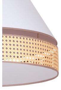 Duolla - Lampadario a sospensione con filo AVIGNON 2xE27/15W/230V bianco/rattan