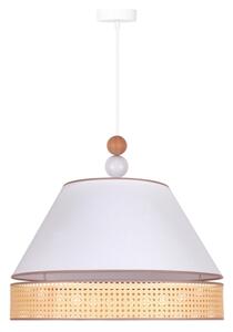 Duolla - Lampadario a sospensione con filo AVIGNON 1xE27/15W/230V diametro 50 cm bianco/rattan