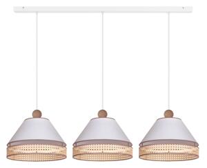 Duolla - Lampadario a sospensione con filo AVIGNON 3xE27/15W/230V bianco/rattan