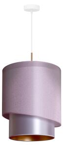 Duolla - Lampadario a sospensione con filo PARIGI 1xE27/15W/230V diametro 40 cm rosa/argento/rame