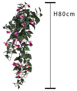Pianta Artificiale di Fuxia Pendente Altezza 80 cm Rosa