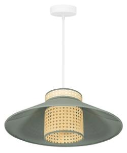 Duolla - Lampadario a sospensione con filo RIO RATTAN 1xE27/15W/230V diametro 45 cm verde/rattan