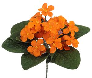 3 Cespugli Artificiali di Violetta Altezza 21 cm Arancio