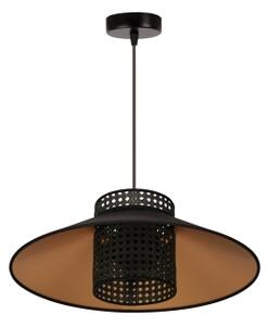 Duolla - Lampadario a sospensione con filo RIO RATTAN 1xE27/15W/230V diametro 45 cm nero/oro