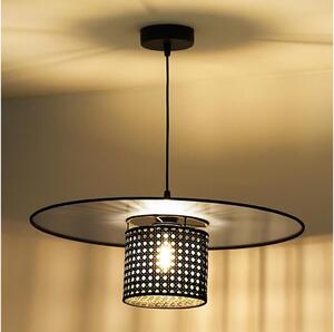 Duolla - Lampadario a sospensione con filo TOKYO RATTAN 1xE27/15W/230V diametro 50 cm nero/argento