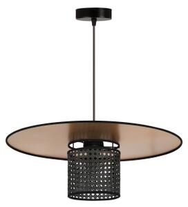 Duolla - Lampadario a sospensione con filo TOKYO RATTAN 1xE27/15W/230V diametro 50 cm oro/nero