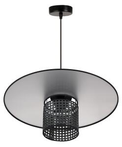Duolla - Lampadario a sospensione con filo TOKYO RATTAN 1xE27/15W/230V diametro 50 cm nero/argento