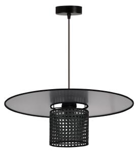 Duolla - Lampadario a sospensione con filo TOKYO RATTAN 1xE27/15W/230V diametro 50 cm nero/argento