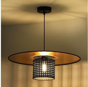 Duolla - Lampadario a sospensione con filo TOKYO RATTAN 1xE27/15W/230V diametro 50 cm oro/nero