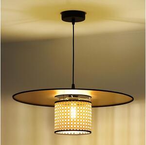 Duolla - Lampadario a sospensione con filo TOKYO RATTAN 1xE27/15W/230V diametro 50 cm oro/rattan