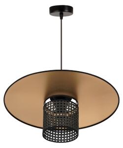 Duolla - Lampadario a sospensione con filo TOKYO RATTAN 1xE27/15W/230V diametro 50 cm oro/nero
