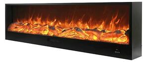 Caminetto Amiata Caminetto Elettrico Da Incasso e Appoggio Sined Da 180 Cm Dimensioni 180x20xh 50,7 cm - peso 52 kg fiamma, regolabile su 6 livelli di intensit� Con Potenza 1500w Nero